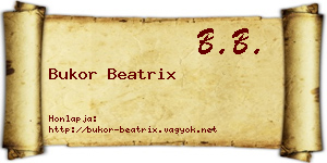 Bukor Beatrix névjegykártya